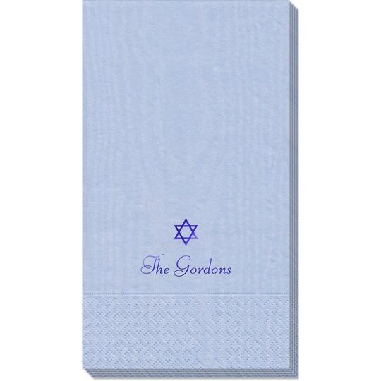 Little Star of David Moire Guest Towels
